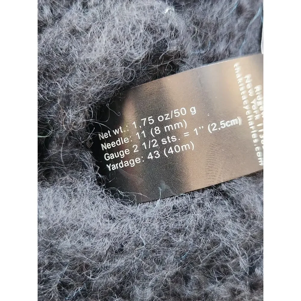 Tahki Alpaka Soft 100% Alpaca Yarn Lot 2 Black 1 Gray Skeins Fuzzy Bulky